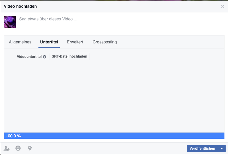 Untertitelfunktion bei Facebook